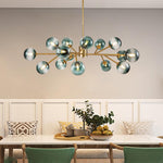 15 - Light Sputnik Branching Blue Glass Globe Chandelier - LightfixturesUAE