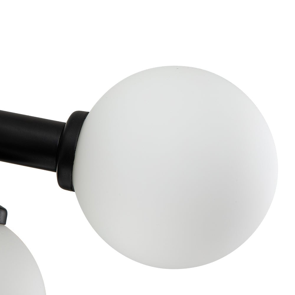 16 - Light Linear Milky Glass Globe Chandelier - LightfixturesUAE