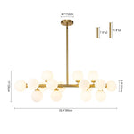 16 - Light Linear Milky Glass Globe Chandelier - LightfixturesUAE