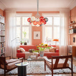 16/19 - Light Multi - Color Cluster Ribbed Glass Bubble Chandelier - LightfixturesUAE