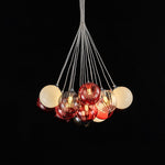 16/19 - Light Multi - Color Cluster Ribbed Glass Bubble Chandelier - LightfixturesUAE