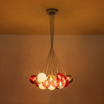 16/19 - Light Multi - Color Cluster Ribbed Glass Bubble Chandelier - LightfixturesUAE