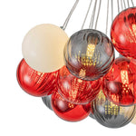 16/19 - Light Multi - Color Cluster Ribbed Glass Bubble Chandelier - LightfixturesUAE