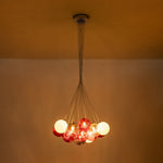 16/19 - Light Multi - Color Cluster Ribbed Glass Bubble Chandelier - LightfixturesUAE
