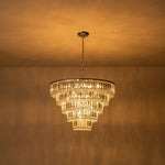 17 - Light Dimmable Modern Tassel Crystal Tiered Chandelier - LightfixturesUAE