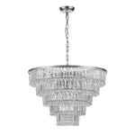17 - Light Dimmable Modern Tassel Crystal Tiered Chandelier - LightfixturesUAE