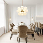 18 - Light Modern Opal Glass Bubble Cluster White Chandelier - LightfixturesUAE