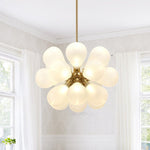 18 - Light Modern Opal Glass Bubble Cluster White Chandelier - LightfixturesUAE