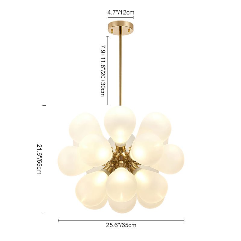 18 - Light Modern Opal Glass Bubble Cluster White Chandelier - LightfixturesUAE