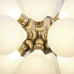 18 - Light Modern Opal Glass Bubble Cluster White Chandelier - LightfixturesUAE