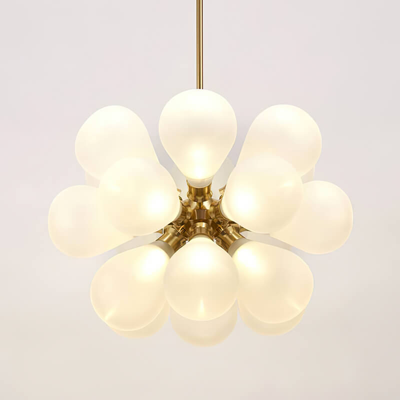 18 - Light Modern Opal Glass Bubble Cluster White Chandelier - LightfixturesUAE