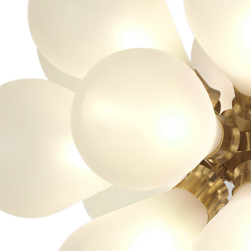 18 - Light Modern Opal Glass Bubble Cluster White Chandelier - LightfixturesUAE