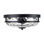 Add a unique warmth and modern touch to your space with this exquisite 2-light stone ripple clear glass flush mount ceiling light. Made of glass and metal, this ceiling light features a solid oil-rubbed bronze/brass metal frame and a delicate stone water-rippled glass shade, which is both practical and beautiful.