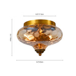 2 - Light Mid - century Hammer Glass Flush Mount Ceiling Light - LightfixturesUAE