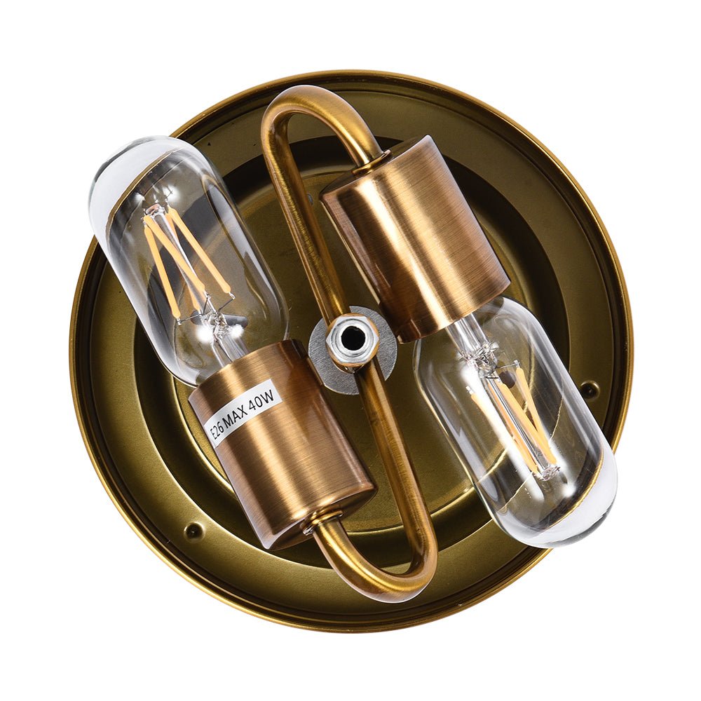 2 - Light Mid - century Hammer Glass Flush Mount Ceiling Light - LightfixturesUAE