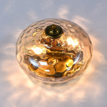 2 - Light Mid - century Hammer Glass Flush Mount Ceiling Light - LightfixturesUAE