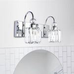 2 - Light Modern Crystal Bathroom Vanity Light - LightfixturesUAE