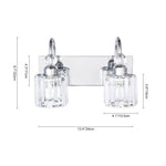 2 - Light Modern Crystal Bathroom Vanity Light - LightfixturesUAE