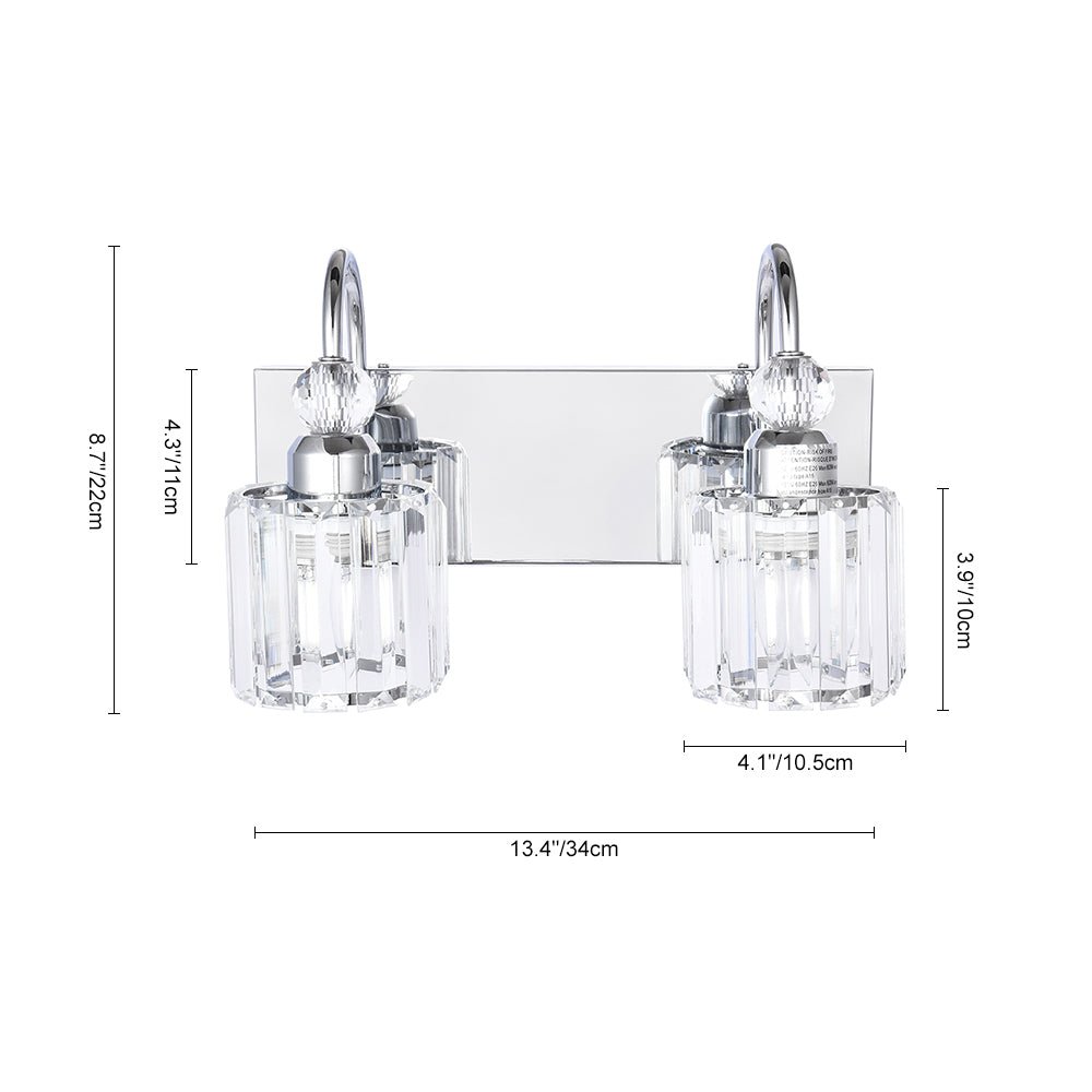 2 - Light Modern Crystal Bathroom Vanity Light - LightfixturesUAE