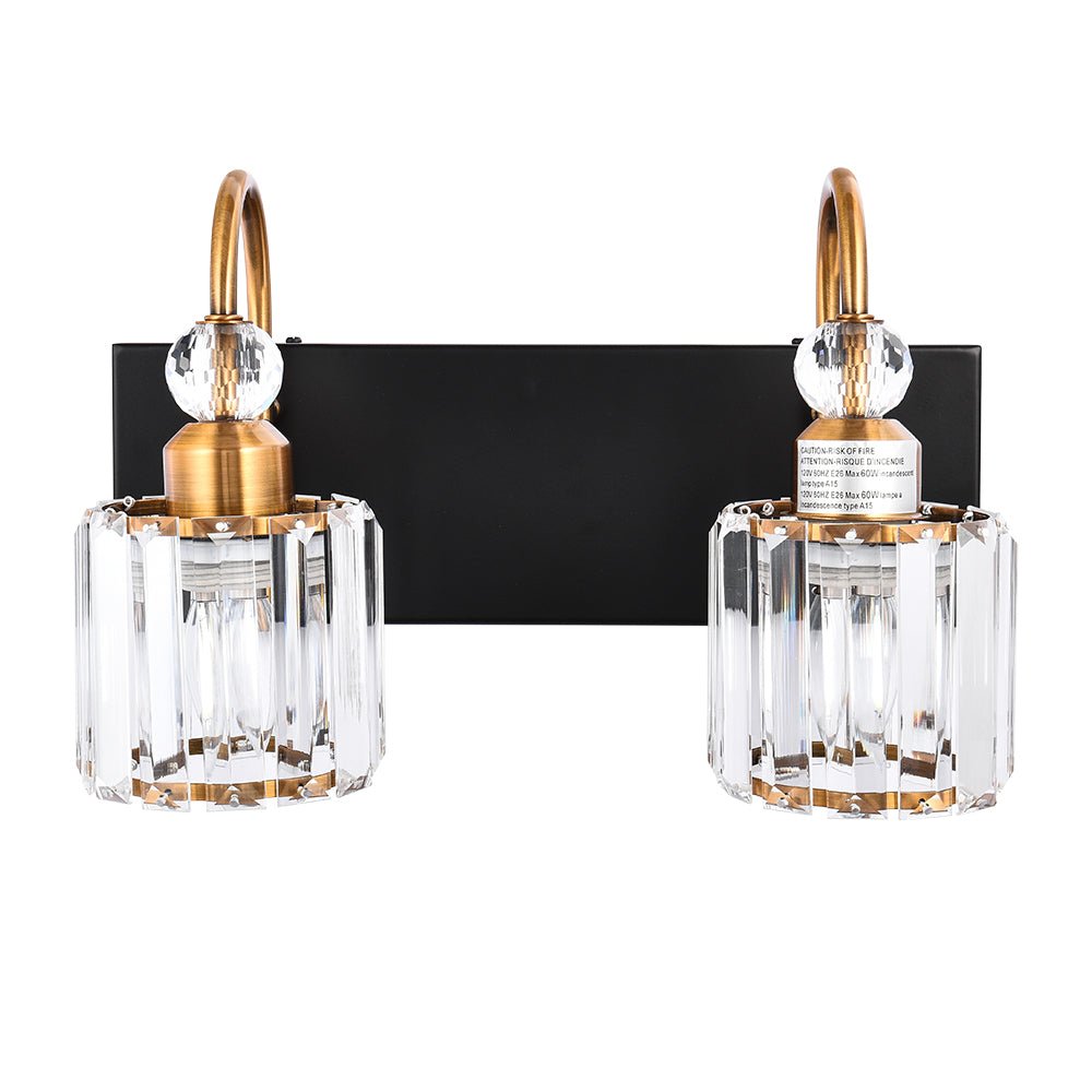 2 - Light Modern Crystal Bathroom Vanity Light - LightfixturesUAE