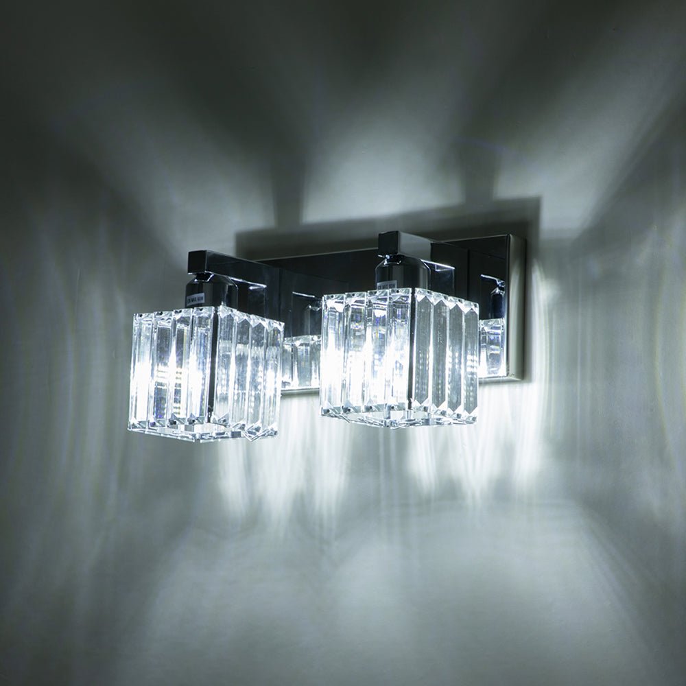 2 - Light Modern Dimmable Crystal Wall Sconce - LightfixturesUAE