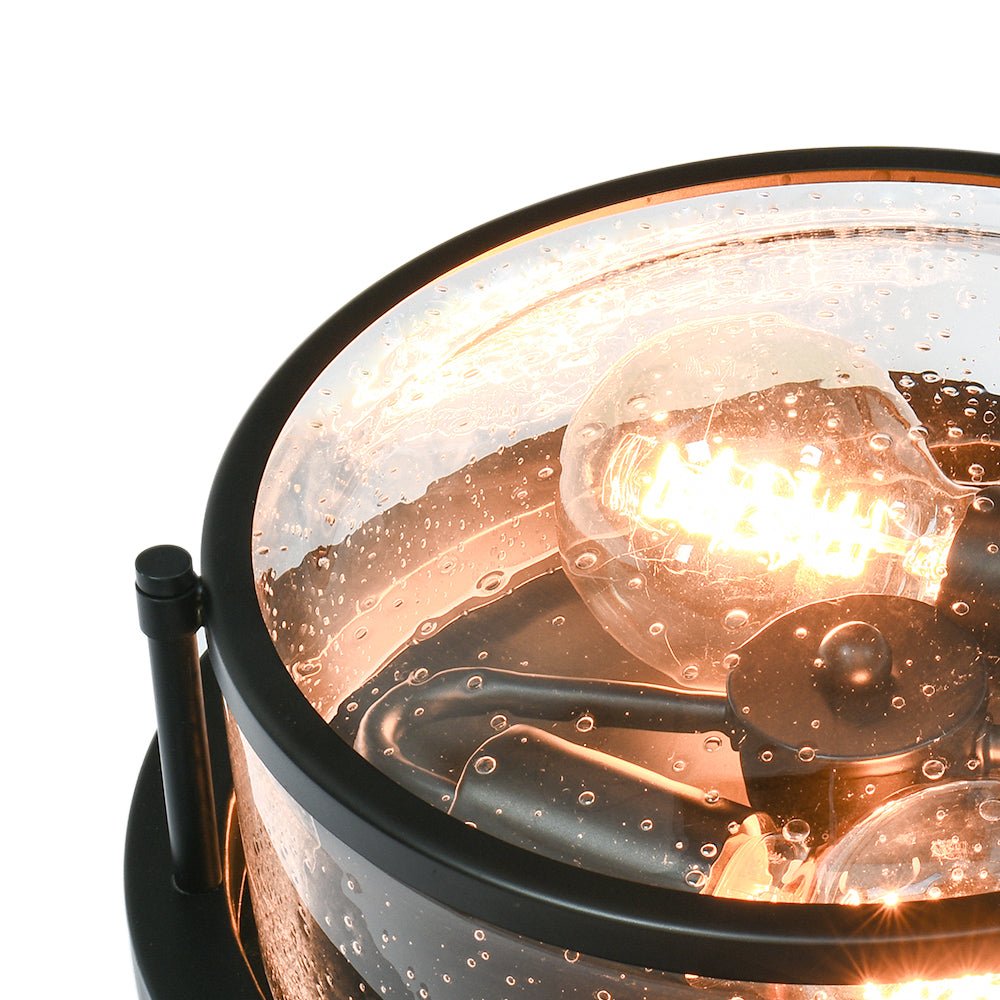 2 - Light Modern Farmhouse Seeded Glass Flush Mount - LightfixturesUAE