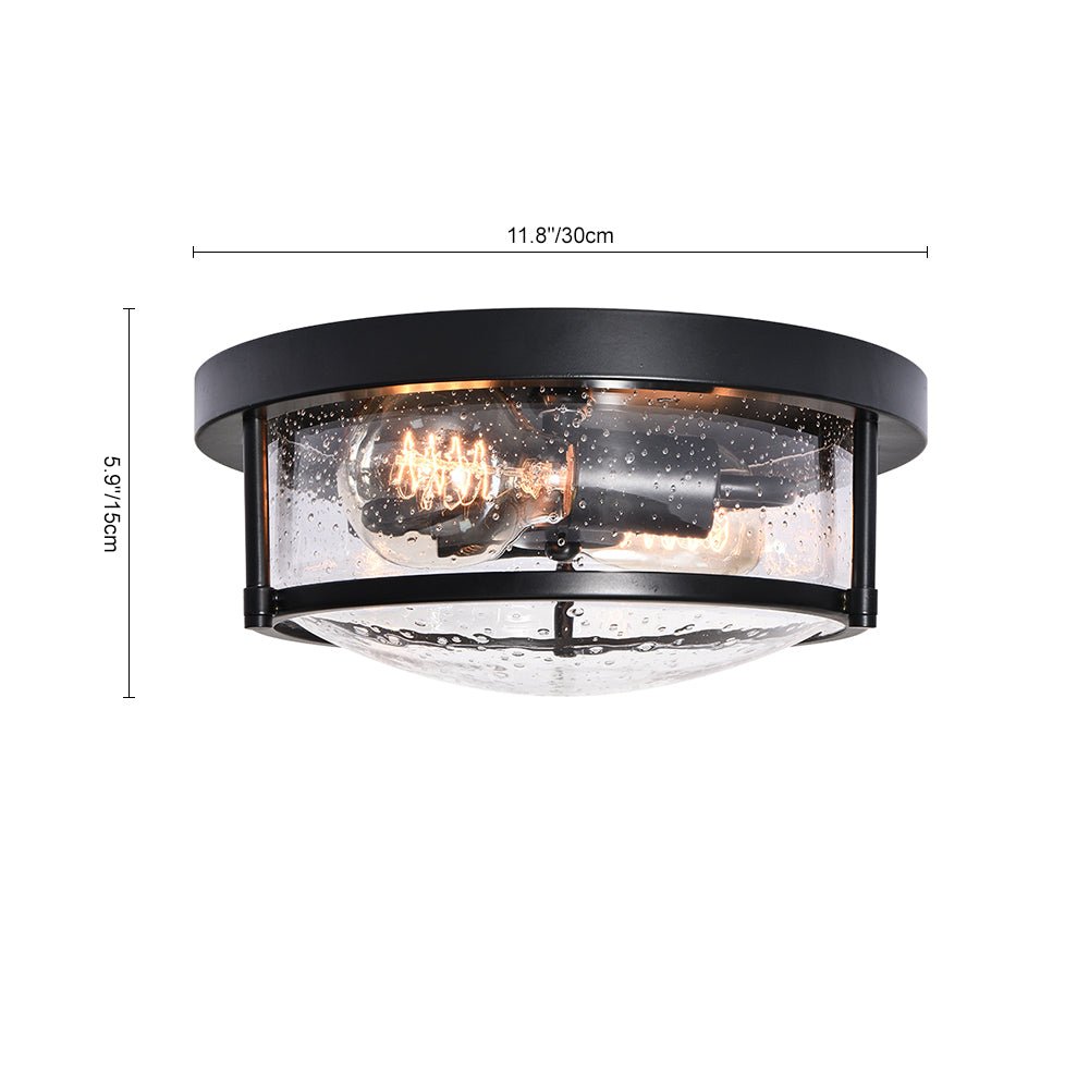 2 - Light Modern Farmhouse Seeded Glass Flush Mount - LightfixturesUAE