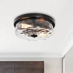 2 - Light Modern Seeded Glass Flush Mount - LightfixturesUAE