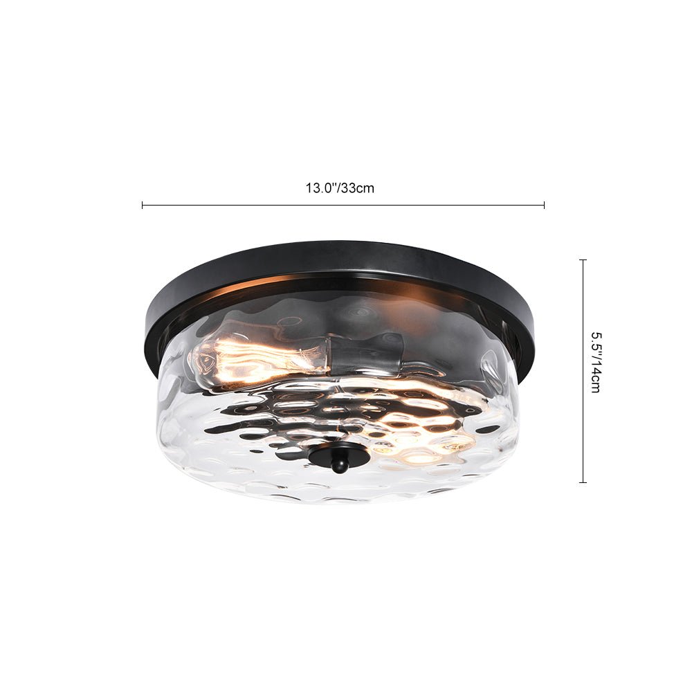 2 - Light Modern Seeded Glass Flush Mount - LightfixturesUAE