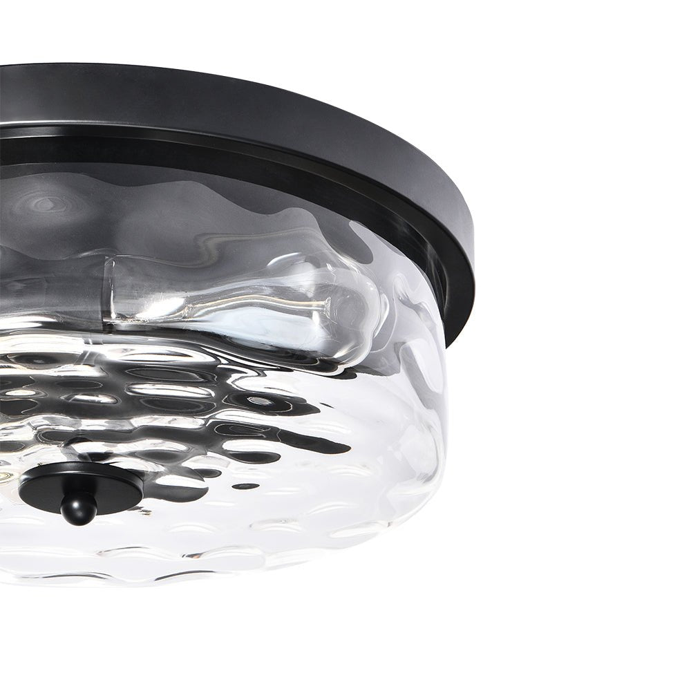 2 - Light Modern Seeded Glass Flush Mount - LightfixturesUAE