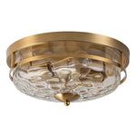 2 - Light Modern Stone Ripple Glass Flush Mount Ceiling Light - LightfixturesUAE