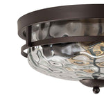 2 - Light Modern Stone Ripple Glass Flush Mount Ceiling Light - LightfixturesUAE