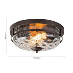 2 - Light Modern Stone Ripple Glass Flush Mount Ceiling Light - LightfixturesUAE