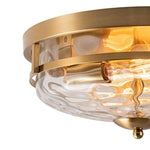 2 - Light Modern Stone Ripple Glass Flush Mount Ceiling Light - LightfixturesUAE
