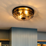 2 - Light Modern Stone Ripple Glass Flush Mount Ceiling Light - LightfixturesUAE