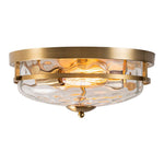 2 - Light Modern Stone Ripple Glass Flush Mount Ceiling Light - LightfixturesUAE