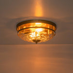 2 - Light Modern Stone Ripple Glass Flush Mount Ceiling Light - LightfixturesUAE