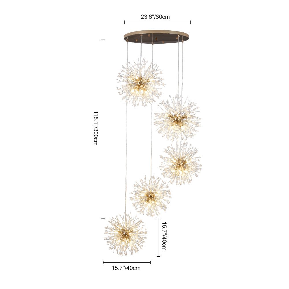 24/40 - Light Dandelion Sputnik Firework Chandelier - LightfixturesUAE