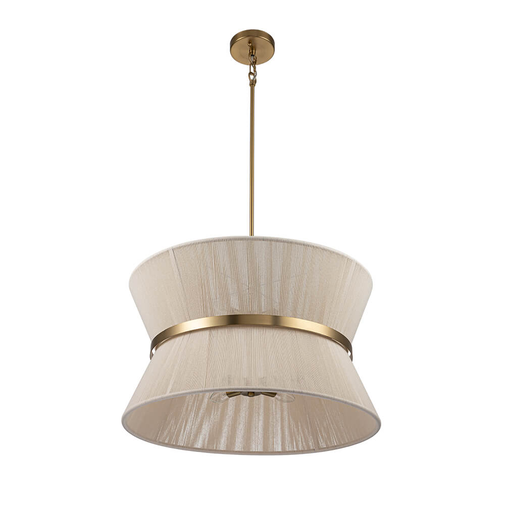 2/8 - Light Modern Natural Rope Drum Pendant - LightfixturesUAE