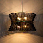 2/8 - Light Modern Natural Rope Drum Pendant - LightfixturesUAE
