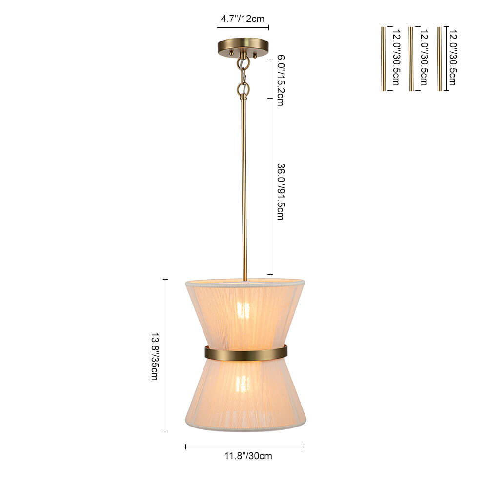2/8 - Light Modern Natural Rope Drum Pendant - LightfixturesUAE