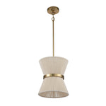 2/8 - Light Modern Natural Rope Drum Pendant - LightfixturesUAE
