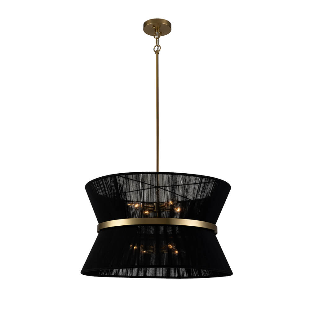 2/8 - Light Modern Natural Rope Drum Pendant - LightfixturesUAE