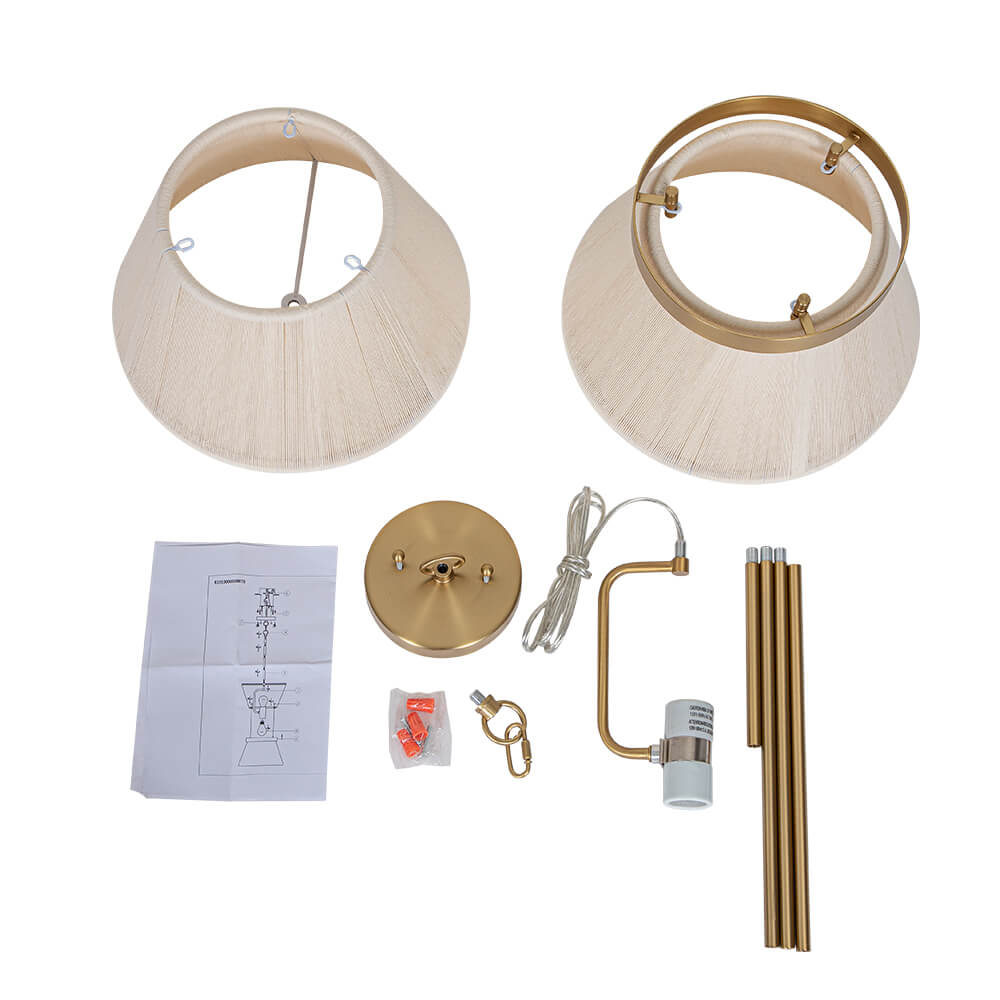 2/8 - Light Modern Natural Rope Drum Pendant - LightfixturesUAE