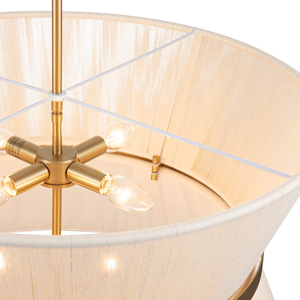 2/8 - Light Modern Natural Rope Drum Pendant - LightfixturesUAE