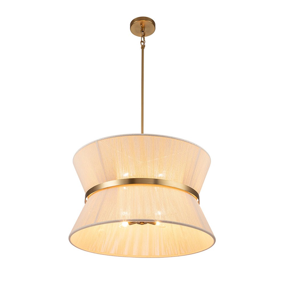 2/8 - Light Modern Natural Rope Drum Pendant - LightfixturesUAE