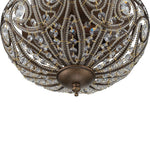 3 - Light Crystal Glass Flush Mount Chandelier - LightfixturesUAE