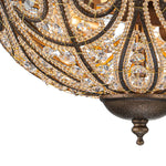 3 - Light Crystal Glass Flush Mount Chandelier - LightfixturesUAE
