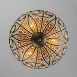 3 - Light Crystal Glass Flush Mount Chandelier - LightfixturesUAE