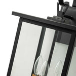 3 - Light Lantern Clear Glass Outdoor Wall Sconce - LightfixturesUAE